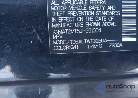 2018 Nissan Rogue Sv z USA, uszkodzony, nr VIN KNMAT2MT5JP551304